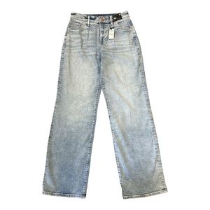 NWT Express Wide Leg High Rise Light Wash Jeans Women’s 2R  [023]